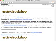 Example of an online newsletter for announcement by email